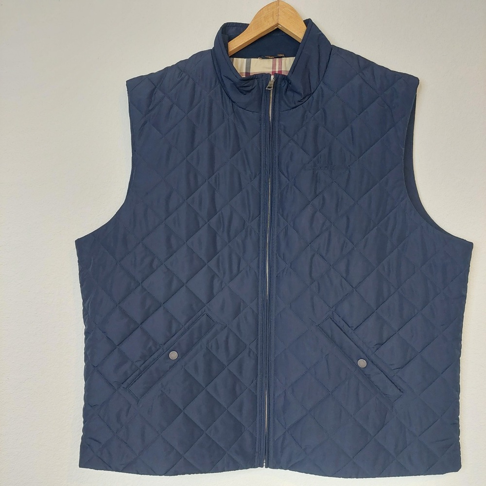 Brooks Brothers Quilted Vest Navy Blue Men's Size 2XL